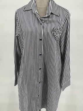 kate spade Black & White Striped Shirt Dress with Heart Accent